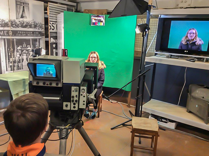 TV camera operating at Sandford Mill